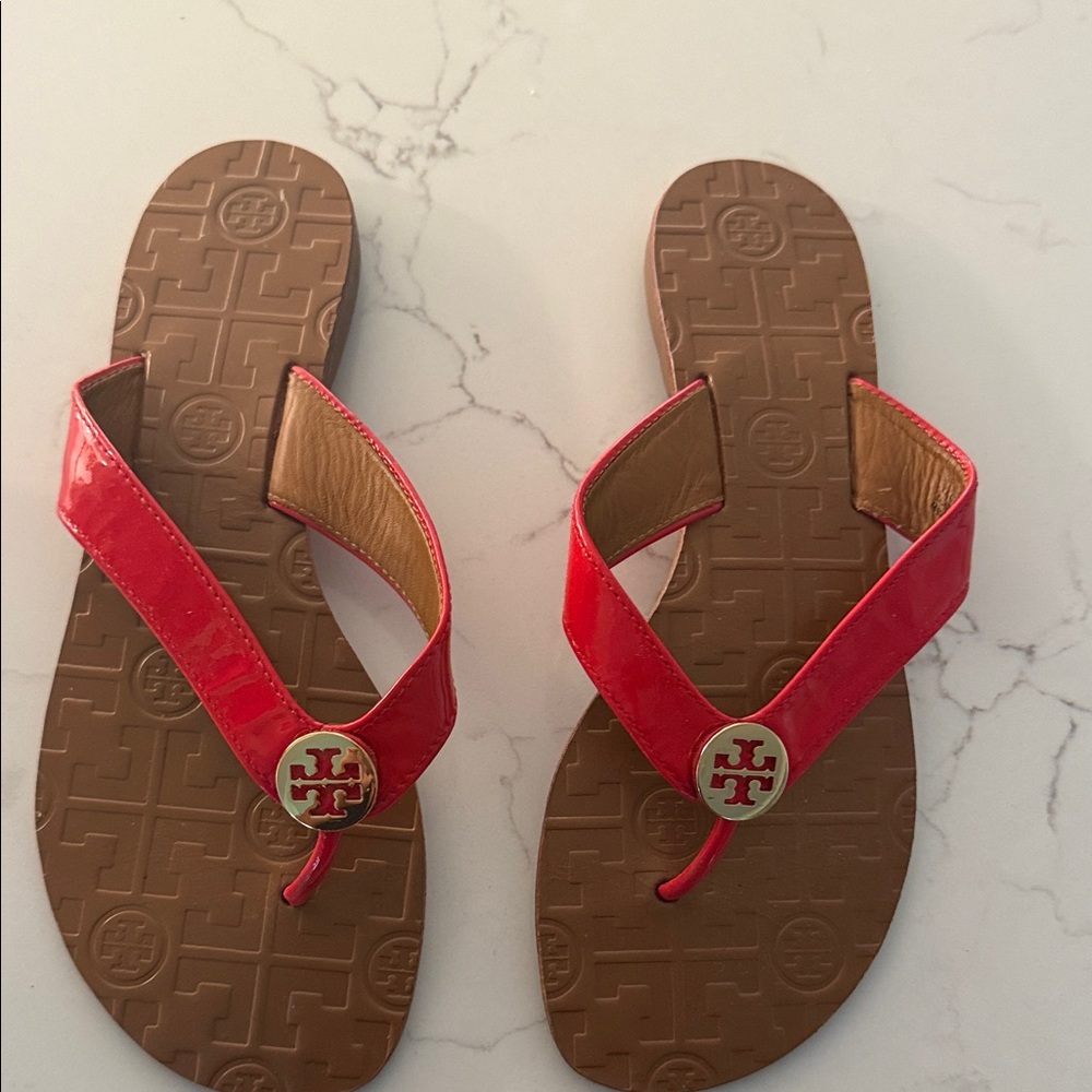 Tory Burch Red and Brown Sandals